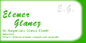 elemer glancz business card